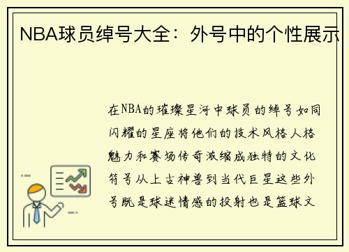 NBA球员绰号大全：外号中的个性展示