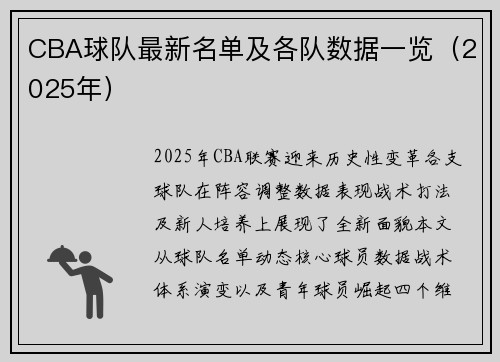 CBA球队最新名单及各队数据一览（2025年）